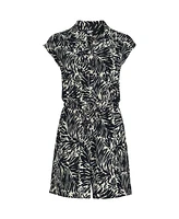 Lands' End Women's Cap Sleeve Creaseless Button-Down Romper
