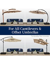 Best Choice Products Heavy-Duty Outdoor Cantilever Base Stand w/ Wheels, Locks