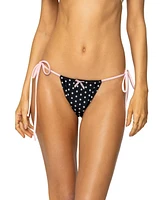 Edikted Women's Leigh Polka Dot String Bikini Bottom