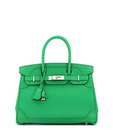 Pre-Owned Hermes Birkin 30 Handbag Green Togo and Swift with Palladium Hardware