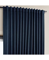 Half Price Drapes Indigo Extra Wide Textured Faux Linen Room Darkening Curtain