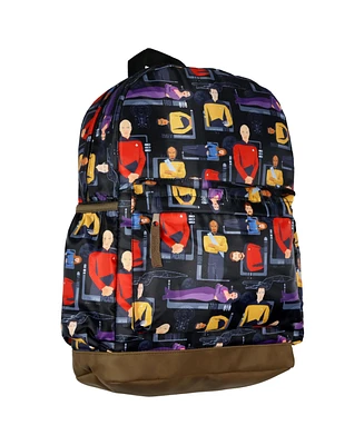Star Trek Backpack Tng Picard Deanna Troi Enterprise Character All-Over Print School Book Bag