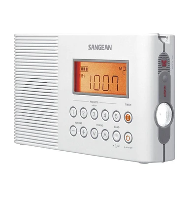 Sangean H201 Am/Fm Weather Alert Waterproof Shower Radio