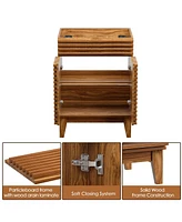 Mid-Century Freestanding Bathroom Cabinet Vanity with Storage