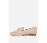 Echo Womens Suede Leather Braided Detail Loafers