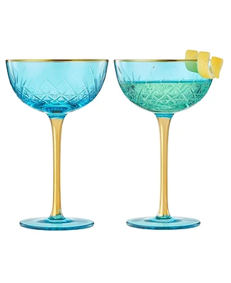 The Wine Savant Vintage Art Deco Coupe Glasses