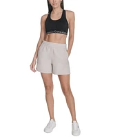 Calvin Klein Performance Women's Fleece Smocked-Waistband Shorts