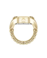 Nine West Women's Quartz Gold-Tone Metal Alloy Crystal Accented Dial Ring Watch, 23mm
