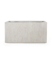 Effortless Outdoor Style: Stone-Like Rectangular Concrete Planter