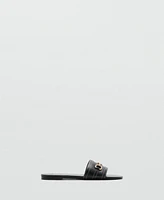 Mango Women's Buckle Leather Sandals