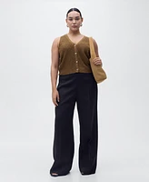 Mango Women's Buttoned Chunky Knit Sweater Vest