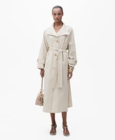 Mango Women's Oversized Cotton Trench Coat