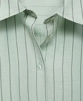 Mango Women's Striped Cropped Shirt
