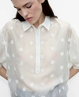Mango Women's Semi-Transparent Lyocell Shirt