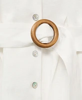 Mango Women's Belt Linen Shirt Dress