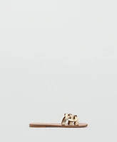 Mango Women's Intertwined Strap Leather Sandals