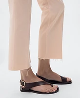 Mango Women's Pocketed Flared Cropped Jeans