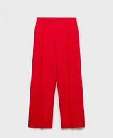Mango Women's Straight Linen Suit Pants