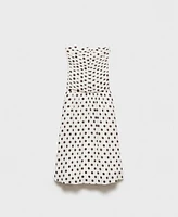Mango Women's Draped Body Polka Dot Dress