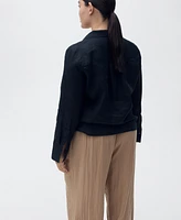 Mango Women's Straight Lyocell Texture Pants