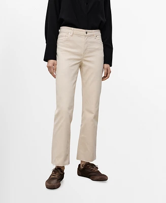 Mango Women's Sienna Flared Cropped Jeans