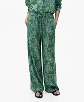 Mango Women's Paisley Linen Pants
