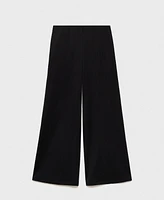 Mango Women's Cropped Palazzo Trousers Pants