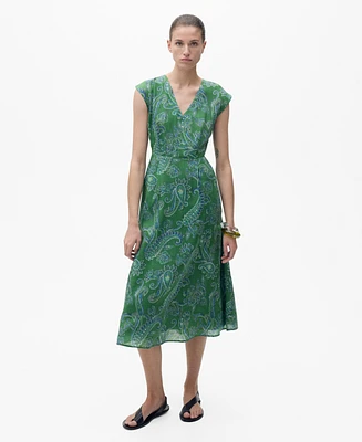 Mango Women's Paisley Ramie Dress
