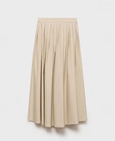 Mango Women's Pleated Detail Flared Skirt