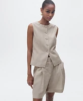 Mango Women's Striped Suit Bermuda Shorts