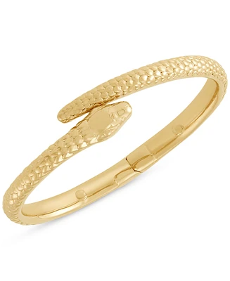 Polished Bypass Snake Bangle Bracelet in 18K Gold-Plated Sterling Silver