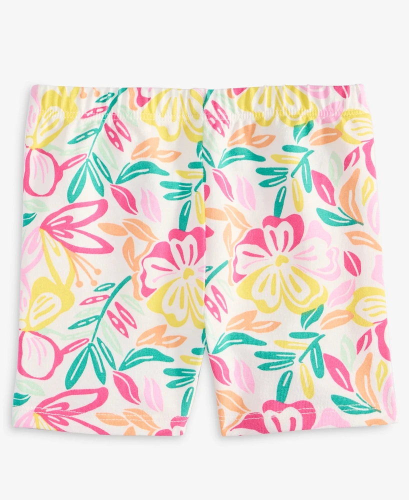 First Impressions Baby Girls Modern Tropical-Print Biker Shorts, Exclusively at Macy's