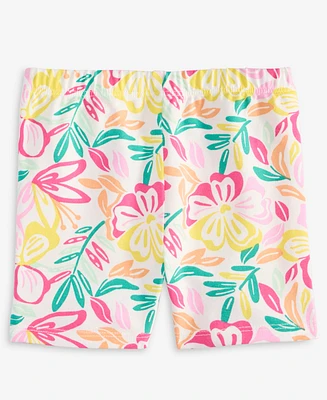 First Impressions Baby Girls Modern Tropical-Print Biker Shorts, Exclusively at Macy's