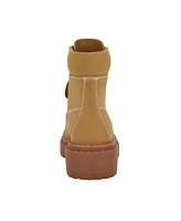 Guess Women's Leavey Logo Lug Sole Combat Boots