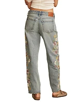 Lucky Brand Women's The Baggy Embroidered Jeans