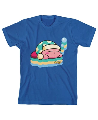 Kirby Boys Main Character Sleeping Royal Blue T-shirt-xl