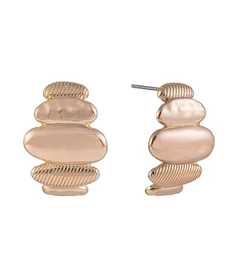 Laundry by Shelli Segal Gold Tone Polished and Textured Drop Earrings