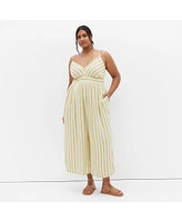 City Chic Plus Lara Stripe Jumpsuit