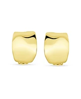 Bling Jewelry Set of 2 Geometric Dome Half Hoop Clip-On Earrings for Non-Pierced Gold Plated