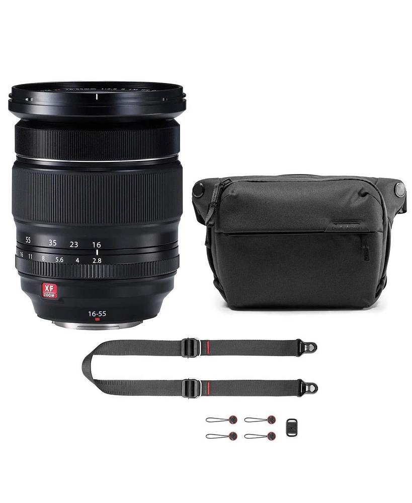 Fujifilm Xf 16-55mm f/2.8 R Lm Wr Lens, Bundle with Peak Design 6L Everyday Sling V2, SlideLITE Strap