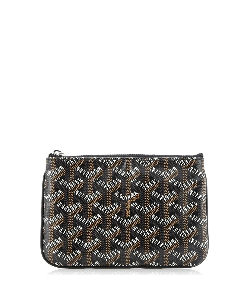 Pre-Owned Goyard Mini Senat Zip Pouch Coated Canvas