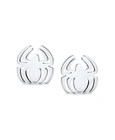 Bling Jewelry Set of 2 Black Widow Spider Ear Plug Illusion Stud Earrings Surgical Steel 16G