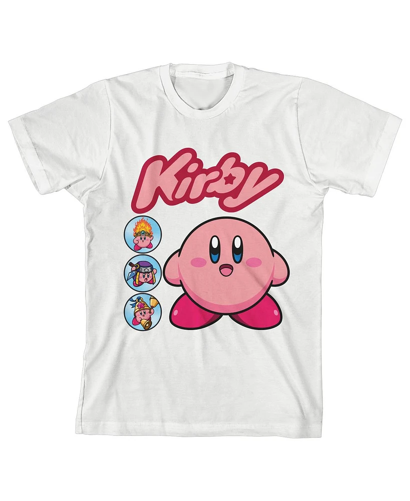 Kirby Boys Classic Anime Character Youth White Tee -Xl