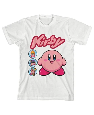 Kirby Boys Classic Anime Character Youth White Tee -Xl