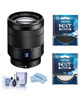 Sony Vario-Tessar T Fe 24-70mm f/4 Za Oss Lens for Sony E, Bundle with Hoya 67mm Uv+Cpl Filter Kit, Cleaning Kit, Cleaning Cloth