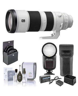 Sony Fe 200-600mm f/5.6-6.3 G Oss Lens for Sony E, Bundle with Flashpoint Zoom Li-on X R2 Ttl On-Camera Round Flash Speedlight, ProOptic 95mm Filter K