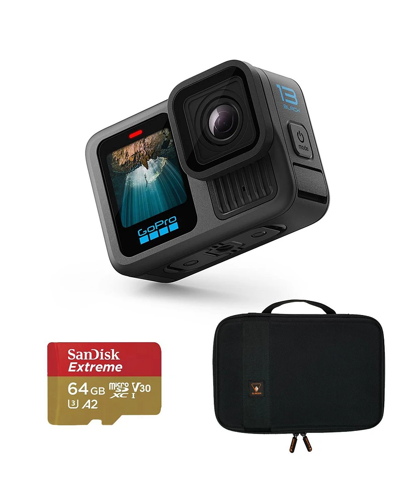 GoPro HERO13 Black Camera, Bundle with 64GB Memory Card and Eva Case