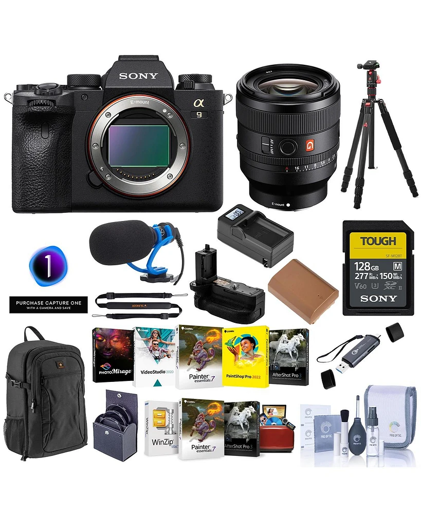 Sony Alpha a9 Ii Mirrorless Camera with Fe 50mm f/1.4 Gm Lens, Bundle with Sf-m Series 128GB Memory Card, Subscription Coupon, Np-FZ100 Battery Pack,
