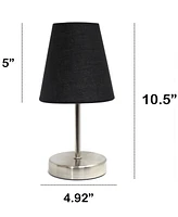 Creekwood Home 10.5" Metal Iconic Duo Mini Sand Nickel Table Lamp Set