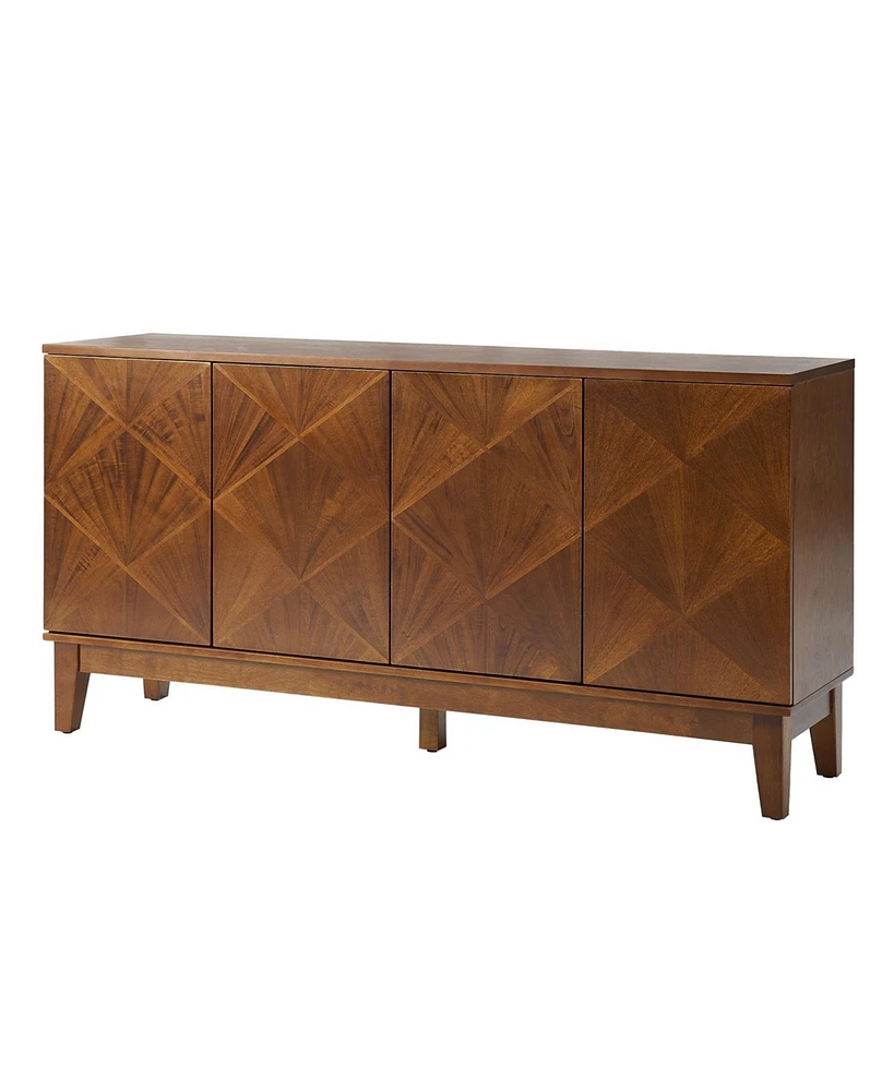 Abraham Mid-century 60" Solid Wooden Legs Sideboard